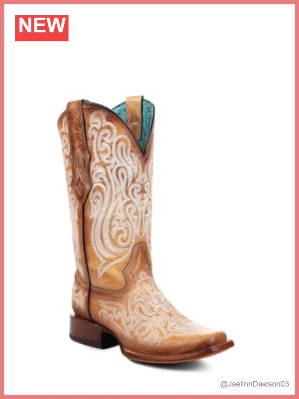 Corral Western Cowboy Boots Leather Square Toe Equestrian Mid-Calf Pull-On